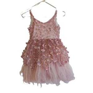 Tulleen Girls Floral Applique Dress